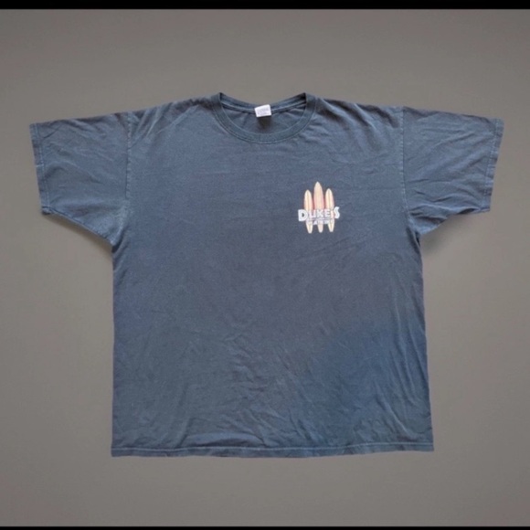 VTG Dukes Waikiki Surfboard Anvil Tee Crew Neck Short Sleeve 2X Faded Distressed - Picture 2 of 5